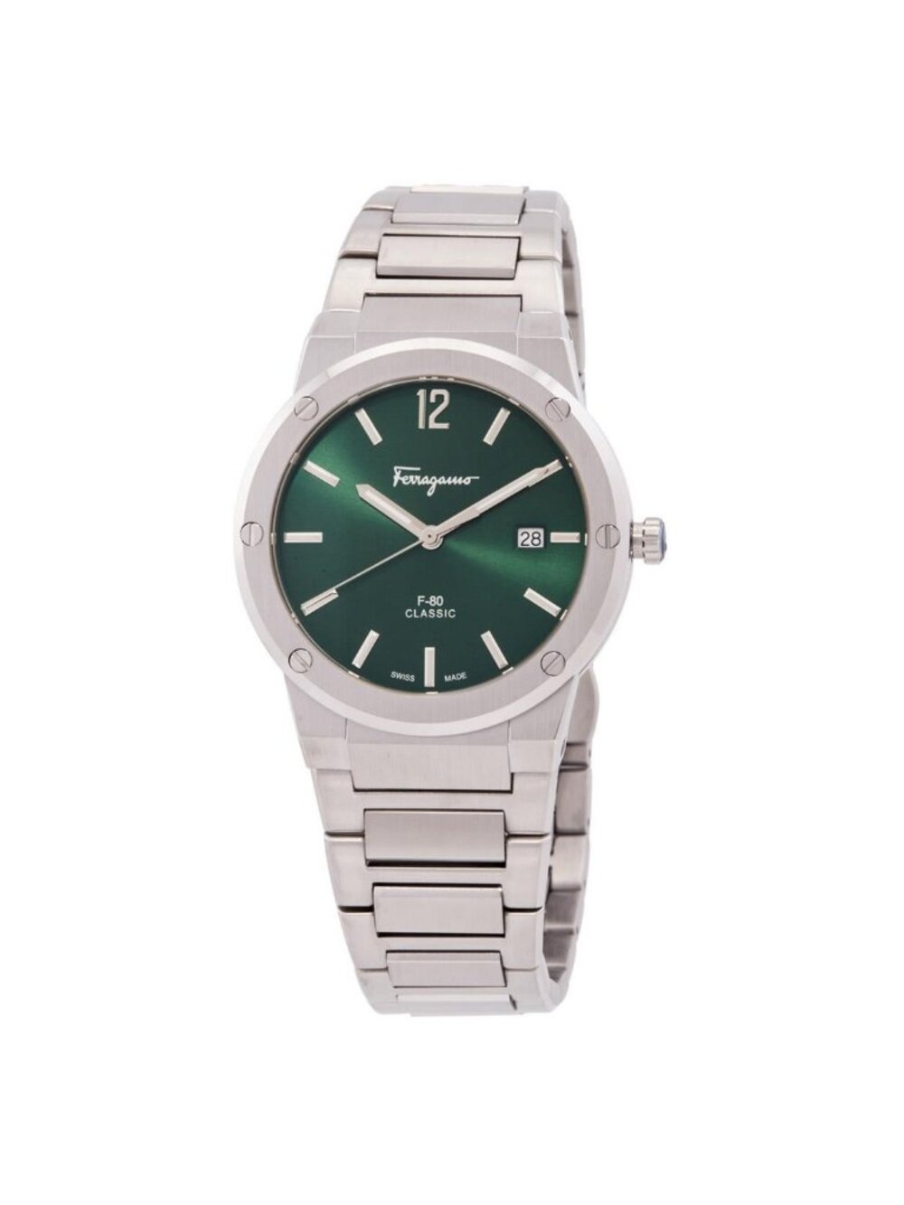 NWT Ferragamo Salvatore Quartz Green Dial Men's Watch